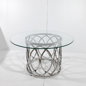 Ensemble de 2 tables basses gigognes pour salon et chambre, avec structure en acier inoxydable poli brillant - Product Image 2