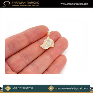 Collar con Colgante de Joyería Hip Hop Única, Oro Sólido de 10K con Incrustaciones de Diamantes Moissanite, Diseño de Gorra de Béisbol, Estilo Deportivo - Product Image 3