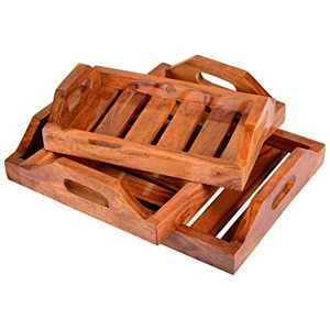 ถาดเสิร์ฟไม้อะคาเซียทรงสี่เหลี่ยมผืนผ้ามี3ขนาดและดีไซน์ที่แตกต่างกันสำหรับราคาที่ดีที่สุด - Product Image 1
