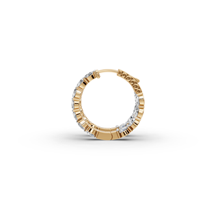 Boucles d'oreilles créoles minimalistes en diamant de culture en laboratoire - Product Image 3