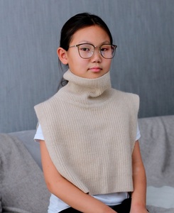 Calentador de cuello y pecho de Cachemira mongol en beige orgánico y marrón Fasionable - Product Image 6