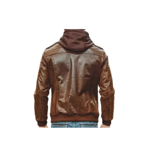 OEM ODM conception personnalisée veste en cuir PU de haute qualité col montant de moto avec capuchon veste en cuir - Product Image 2