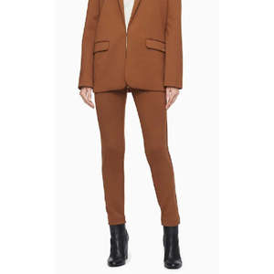 Pantaloni Eleganti da Donna Calvin Klein con Vita Plissettata e Vestibilità Slim in Marrone Taglia 6 - Product Image 3