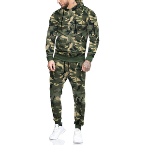 Ensemble de survêtement 2 pièces pour homme, camouflage écologique, nouvelle collection, à capuche, athlétique, personnalisé, streetwear décontracté, coupe ajustée, vente en gros - Product Image 1