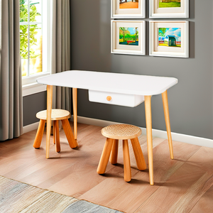 wholesalers online kids furniture cute mini rectangular white wooden and MDF wood kids' <b>table</b> for ages 6-10 - Product Image 5