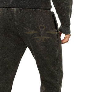 Venta al por mayor de ropa deportiva de peso ligero lavado con ácido pantalones de chándal de uso en invierno a prueba de viento lavado con ácido para la venta - Product Image 5