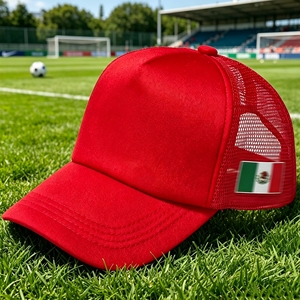 Gorra Trucker de Malla con Parche de la Bandera de México Estilo Selección Nacional, Bordado 3D Común, Unisex, Ajustable, para Exteriores, Protección Solar, Venta al por Mayor - Product Image 2