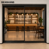 Porte coulissante automatique en verre, entrée électrique à fermeture douce avec double vitrage trempé insonorisé pour magasin, café, restaurant
