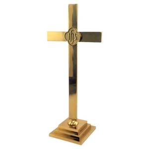 Autel en laiton brillant pour fournitures d'église Style américain décoratif église Ware événements Crucifix autel en métal en vente - Product Image 6
