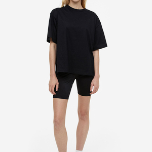 Nueva llegada de alta calidad, manga corta, logotipo personalizado, cuello redondo, Color sólido, camiseta para mujer en diferentes colores - Product Image 6