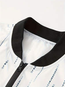 Chaqueta Bomber Retro para Hombre, Sudadera Vintage, Chaqueta Deportiva de Invierno para Gimnasio, Informal, Cómoda, con Cuello Alto y Logotipo Frontal - Product Image 3