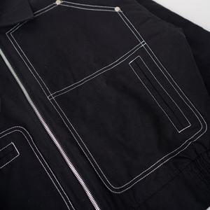 Chaqueta de Trabajo Moderna para Hombre, Estilo Holgado, Color Sólido, Chaqueta de Invierno con Cremallera, Chaqueta de Lona Bordada para Exteriores - Product Image 5