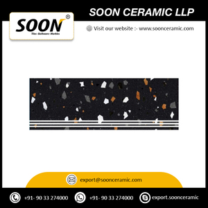 กระเบื้องเซรามิก Soon Ceramic Step Riser ขนาด 300x1200 มม. ลายขอบแบบดั้งเดิม พื้นผิวมันเงา กันลื่น หนา 9 มม. สำหรับบ้าน - Product Image 2