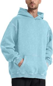 Sudadera con Capucha Casual para Hombre, Lavado Ácido, Color Sólido, Corte Regular, 100% Algodón, Felpa, Secado Rápido, Ecológica y Transpirable - Product Image 6