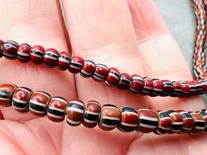 Cuentas de comercio veneciano Vintage, pequeñas cuentas de vidrio a rayas, forma ovalada, todos los colores, pulsera, suministros de joyería, venta al por mayor - Product Image 2