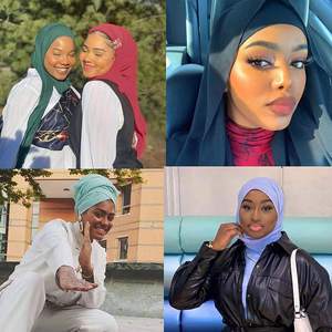 Solid <b>Head</b> <b>Wraps</b> Scarf Long Turban Stretch Jersey Ultra Soft Urban Knit Hair Scarfs Plain Color African Headbands Tie Cotton - Product Image 3