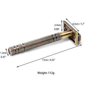 Rasoir à raser en laiton jetable personnalisé manche en bois nouvelle fonction à double tranchant pour la sécurité personnelle lame remplaçable pour le visage sous les bras - Product Image 4