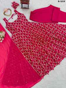 Últimos Vestidos Anarkali de Material Faux Georgette Listos para Usar con Bordado de Hilo y Lentejuelas para Bodas y Festivales - Product Image 6