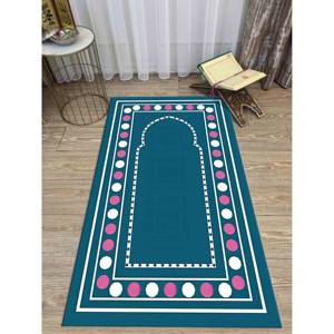 Alfombra de Oración Islámica Azul: Decoración Musulmana para el Hogar, Accesorios para Mezquita, Alfombra Delgada No Tejida - Product Image 2