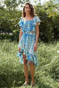 Vêtements d'été Robe à manches courtes Beautiful Tie Dye 2 Piece Tank Top And Long African Skirt Sets 2 piece Skirts Set Outfits - Product Image 4