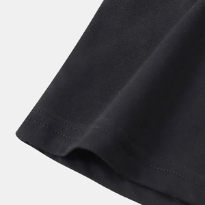 T-shirts en coton 100% personnalisés en gros, manches courtes, t-shirt noir à col rond, tissu tricoté, OEM ODM disponible - Product Image 3