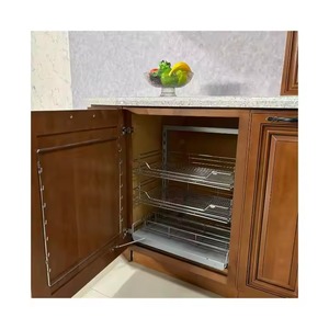 Enbl Venta caliente Indonesia moderno Modular de madera maciza gabinetes de cocina muebles armario para el hogar cocina despensa cajón cesta - Product Image 6