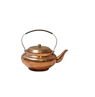 Bouilloire à thé moderne en laiton brossé avec design minimaliste, poignée ergonomique, chauffe rapide, compatible avec les cuisinières à gaz/électriques, 500 ml, avec couvercle