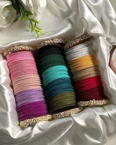 Brazalete de terciopelo de lujo para mujer función fiesta boda Karwa Chauth Wear Chudiyan brazalete de Metal para niñas terciopelo Chudi para damas - Product Image 1