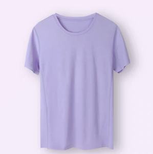Camisetas lavables de tela de poliéster de algodón transpirable de secado rápido hechas a medida de alta calidad para mujer, cuello en V profundo para el verano - Product Image 4