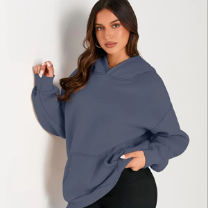 Sweat à capuche polaire brodé de haute qualité pour femme, doublé, respirant, décontracté, grande taille, 100 % coton, pour l'hiver - Product Image 1
