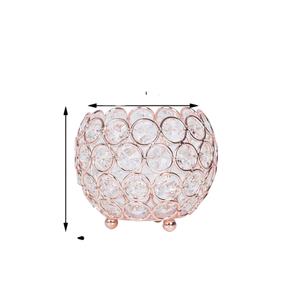 Round Shape <b>Rose</b> <b>Gold</b> Candlestick Holder Large Size Crystal Beads T-Light Holder Elegant Wedding Decoration Tableware Stand - Product Image 1