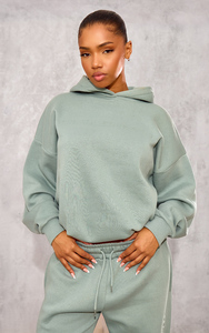 Sudadera con capucha de gran tamaño para mujer con hombros caídos personalizada de longitud completa, sudaderas con capucha antiarrugas y transpirables, sudadera con cremallera para mujer - Product Image 2