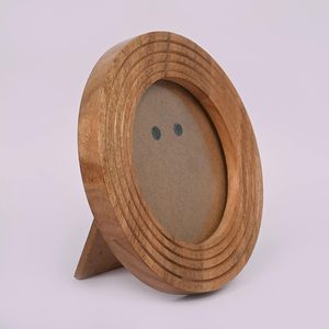 Cadre photo rond en bois élégant cadre photo décor à la maison pour affichage de table, cadres d'affichage photo. (Photo Taille 4 "x 4") - Product Image 3