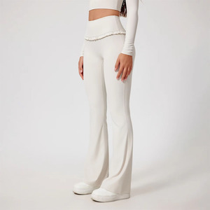 Leggings de yoga taille haute pour femmes Logo personnalisé entraînement contrôle du ventre tissu tricoté tailles réglables OEM de haute qualité - Product Image 2
