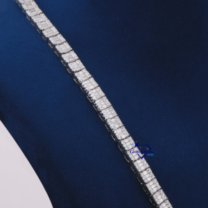 2025 nuevo diseño ilusión lujosa cadena de 12 MM 14Kt oro blanco sólido laboratorio cultivado collares de diamantes VVS claridad IGI certificado - Product Image 5