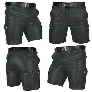 Meilleurs shorts en cuir écologiques pour hommes, tendance, motif uni, style streetwear, tailles personnalisées, service OEM, respirant, séchage rapide - Product Image 6