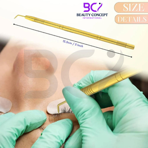 Kit de recourbe-cils en acier inoxydable couleur or, avec peigne de séparation pour extensions de cils - Product Image 4
