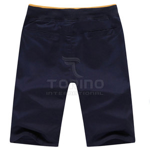 Shorts de bain décontractés pour hommes du meilleur fabricant, 100 % coton, séchage rapide, couleur unie, toile de haute qualité, taille mi-haute avec cordon de serrage - Product Image 2