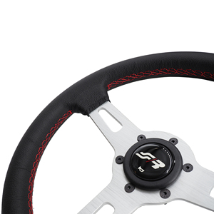 Volant classique vintage - Cuir avec surpiqûres rouges - Product Image 4