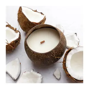 椰子碗壳其他香味椰子蜡烛家居装饰蜡烛可可壳碗最佳亚马逊供应商