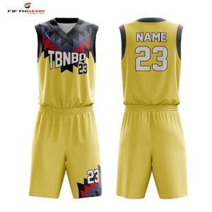 Maillot de basket-ball respirant sublimé personnalisé vêtements de sport d'été débardeurs avec conception uniforme de chaleur imprimée - Product Image 1