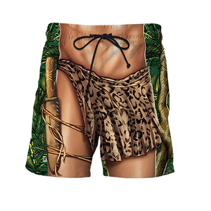 Calzoncillos divertidos con estampado 3D realista de tendencia de verano, pantalones cortos deportivos de playa con estampado 3D de cintura media, diseño llamativo y de secado rápido - Product Image 4