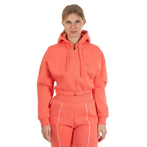 Ensemble de survêtement décontracté pour femme 2026 de haute qualité, personnalisé, 2 pièces, sweat à capuche court et pantalon de jogging ample, 100 % coton, sérigraphie - Product Image 2