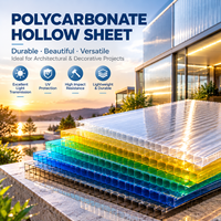 Panneau de toiture en polycarbonate alvéolaire haute transparence à quatre parois, disponible sur mesure pour les projets architecturaux