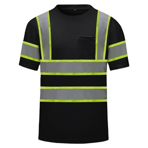Safety Black Short Sleeve T Shirt with Pocket 50/50 Cotton/Poly Customize Shirts - Product Image 1
