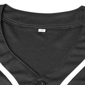 100% Polyester maille solide hommes Baseball uniforme Sport été blanc séchage rapide respirant lâche bouton fermeture Baseball Jersey - Product Image 5