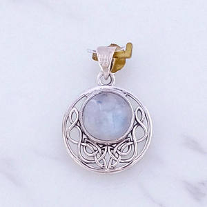 Colgante de piedra lunar de primera calidad, diseño de piedras preciosas naturales, joyería de plata para mujer - Product Image 2