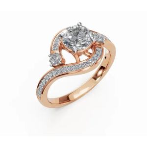 Anillo de diamantes de diseño Premium The Eternal Gaze, corte redondo, 1.048 ct, diamante cultivado en laboratorio, joyería de compromiso de oro, proveedor mayorista en línea. - Product Image 5