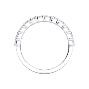 แหวนแต่งงานแบบครึ่งวงกลมประดับเพชรโมอิสซาไนต์ทรงกลม 0.80 กะรัต E-F/VVS-VS ผลิตจากแพลตตินัมสำหรับเธอ - Product Image 5