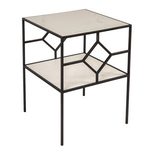 Table basse carrée avec base en fer Quartz Top Design élégant et durable Structure durable Fabricant direct usine - Product Image 2